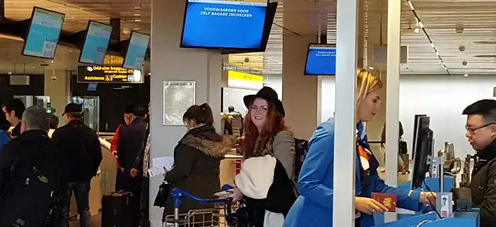 Klant op Schiphol