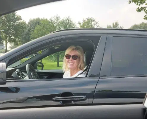 Yvonne-Blancke- in-de-taxi